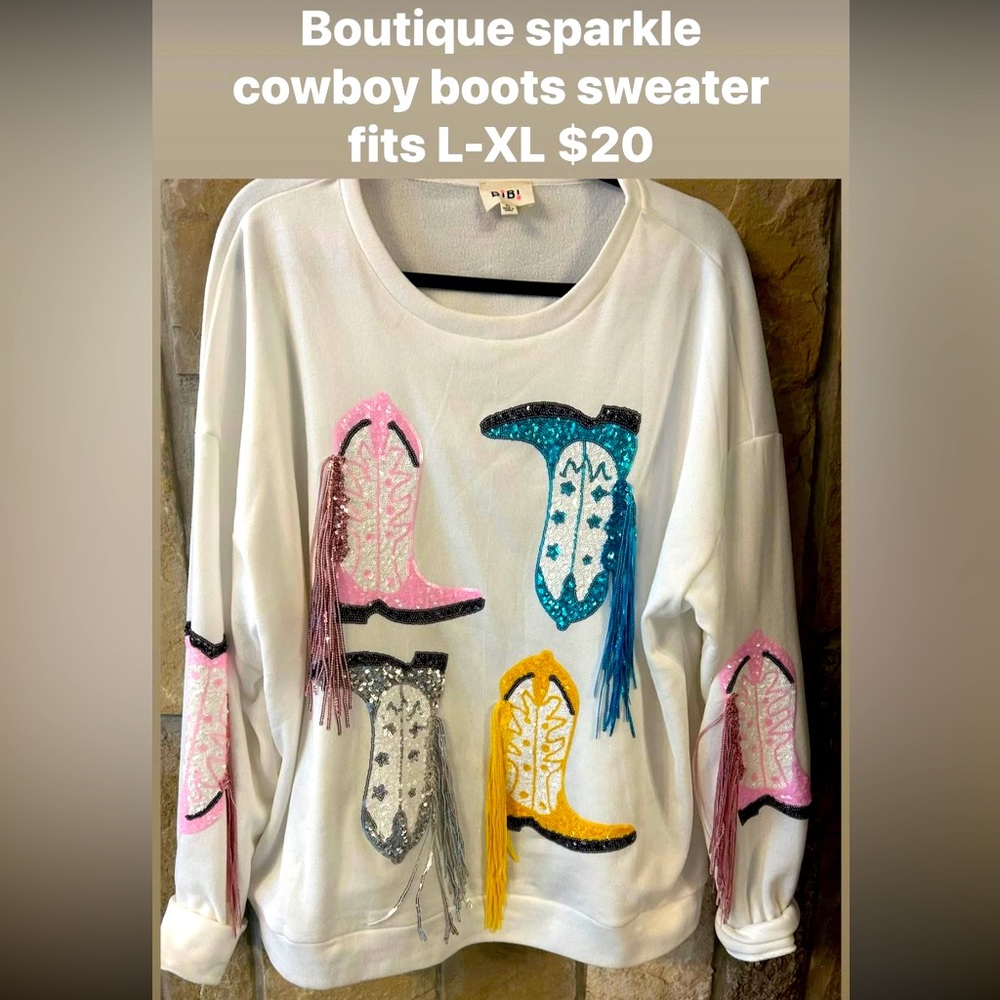 Bibi Sparkle Cowboy sweatshirt size XL (fits L-XL)